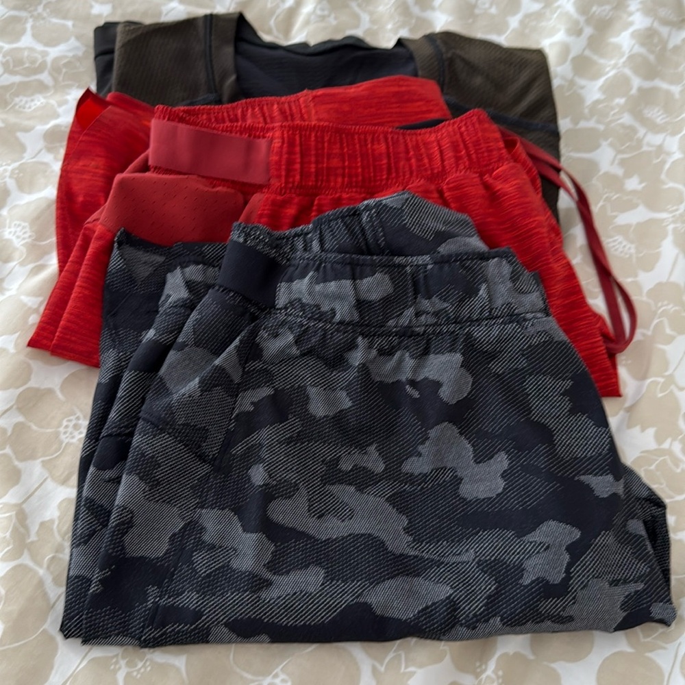 Bundle of 3 Lululemon Surge Short size L and XL and long sleeve size L